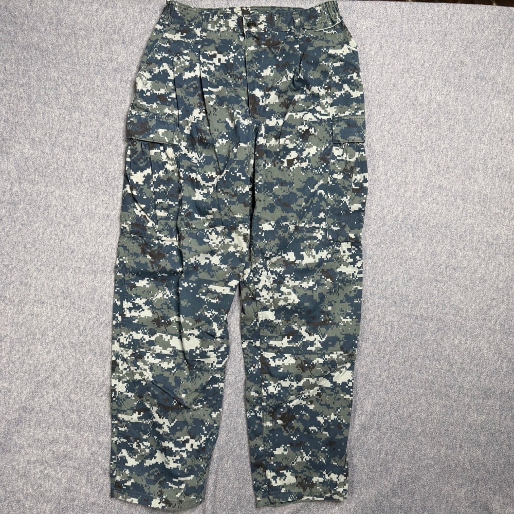 US Navy NWU Type I Digital Camo Cargo Pants Blue Blue Men M Regular USN Trousers